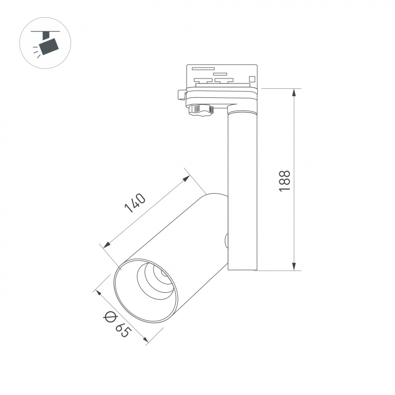 Светильник SP-POLO-TRACK-PIPE-R65-8W Day4000 (BK-BK, 40 deg) (Arlight, IP20 Металл, 3 года) — изображение 9