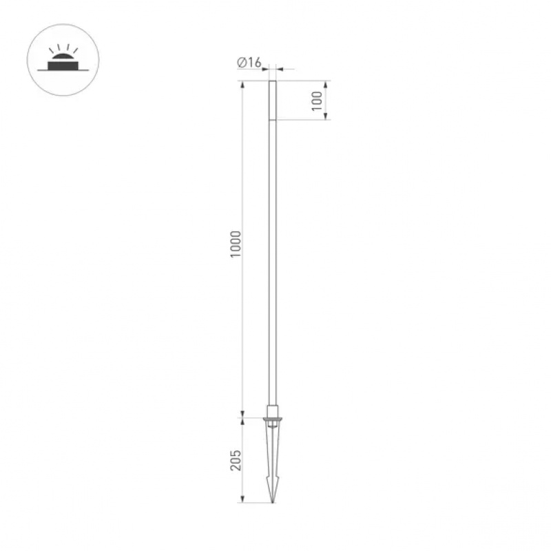 Светильник KT-CANNA-L1000-1W Warm3000 (DG, 110 deg, 24V) (Arlight, IP65 Металл, 3 года) — изображение 5