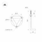 Светильник LGD-FRESNEL-BOLL-H1000-20W Warm3500-MIX (GR, 290 deg, 230V) (Arlight, IP65 Металл, 5 лет) — изображение 5