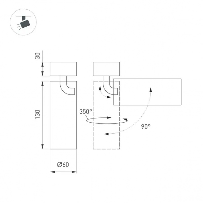Светильник SP-GABI-SURFACE-FLAP-R60-12W Warm3000 (WH, 60 deg, 230V) (Arlight, IP40 Металл, 5 лет) — изображение 3