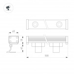 Линейный прожектор AR-LINE-500-9W Day4000 (GR, 15x60 deg, 230V) (Arlight, IP65 Металл, 3 года) — изображение 4
