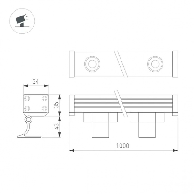 Светодиодный прожектор AR-LINE-1000L-48W-24V RGB-Day4000 (Grey, 15x45 deg, DMX512) (Arlight, Закрытый) — изображение 8