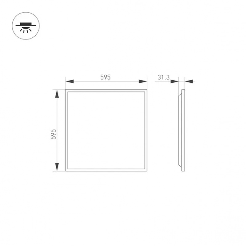 Светильник DL-TITAN-S600x600-40W White6000 (WH, 120 deg, 230V) (Arlight, IP54 Металл, 5 лет) — изображение 4