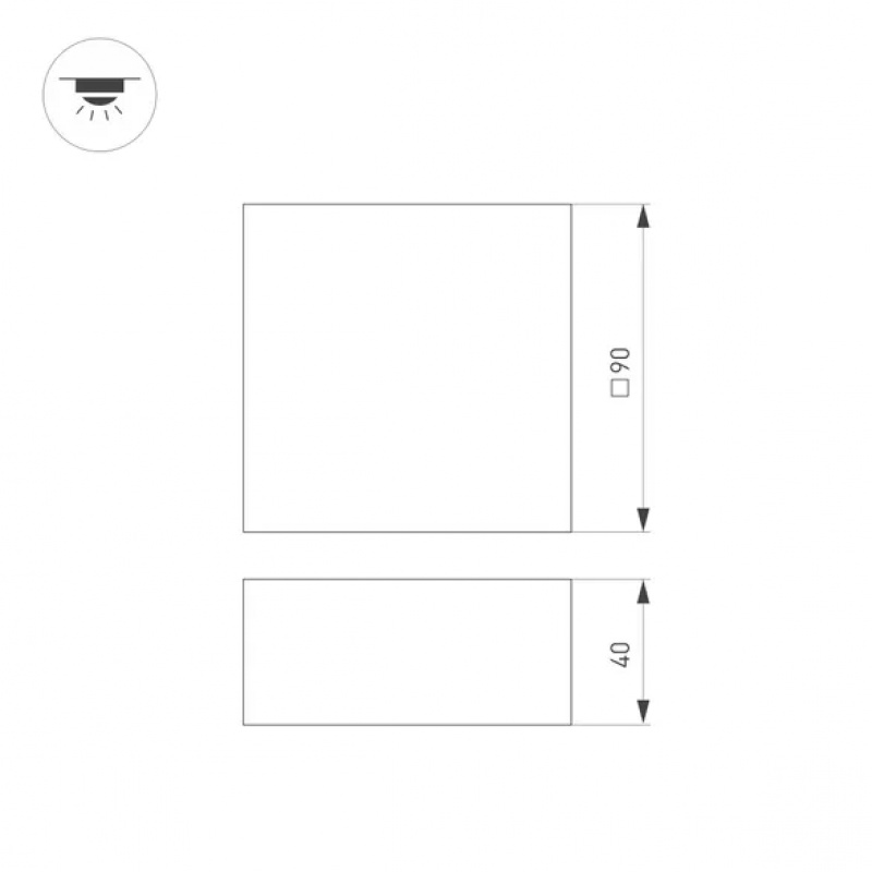 Светильник DL-GRIGLIATO-S90x90-12W Day4000 (GR, 90 deg, 230) (Arlight, IP40 Металл, 5 лет) — изображение 3