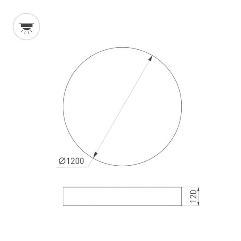 Светильник SP-PLATO-R1200-145W Warm3000 (WH, 120 deg, 230V) (Arlight, IP20 Металл, 5 лет) — изображение 3