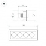 Светильник MS-ORIENT-BUILT-TURN-TC-S67x150-10W Warm3000 (WH-BK, 30 deg, 230V) (Arlight, IP20 Металл, 5 лет) — изображение 6