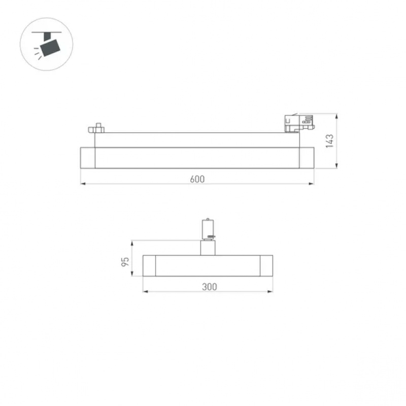 Светильник LGD-AFINA-4TR-S600x300-50W Day4000 (BK, 110 deg, 230V) (Arlight, IP20 Металл, 5 лет) — изображение 4
