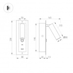 Светильник SP-BED-CHARGE-BUILT-S80x230-3W Warm3000 (BK, 20 deg, 230V, USB-A, USB-C) (Arlight, IP20 Металл, 3 года) — изображение 3