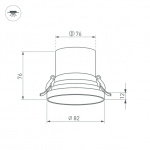 Светильник MS-VOLCANO-BUILT-R82-10W Warm3000 (WH, 38 deg, 230V) (Arlight, IP20 Металл, 5 лет) — изображение 7