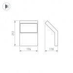 Светильник LGD-ECRAN-WALL-9W Warm3000 (GR, 108 deg, 230V) (Arlight, IP65 Металл, 3 года) — изображение 3