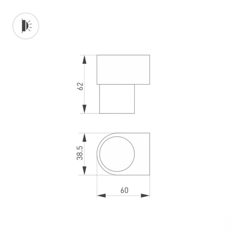 Светильник SP-SPICY-WALL-MINI-S60x39-3W Day4000 (WH, 40 deg, 230V) (Arlight, IP20 Металл, 3 года) — изображение 2