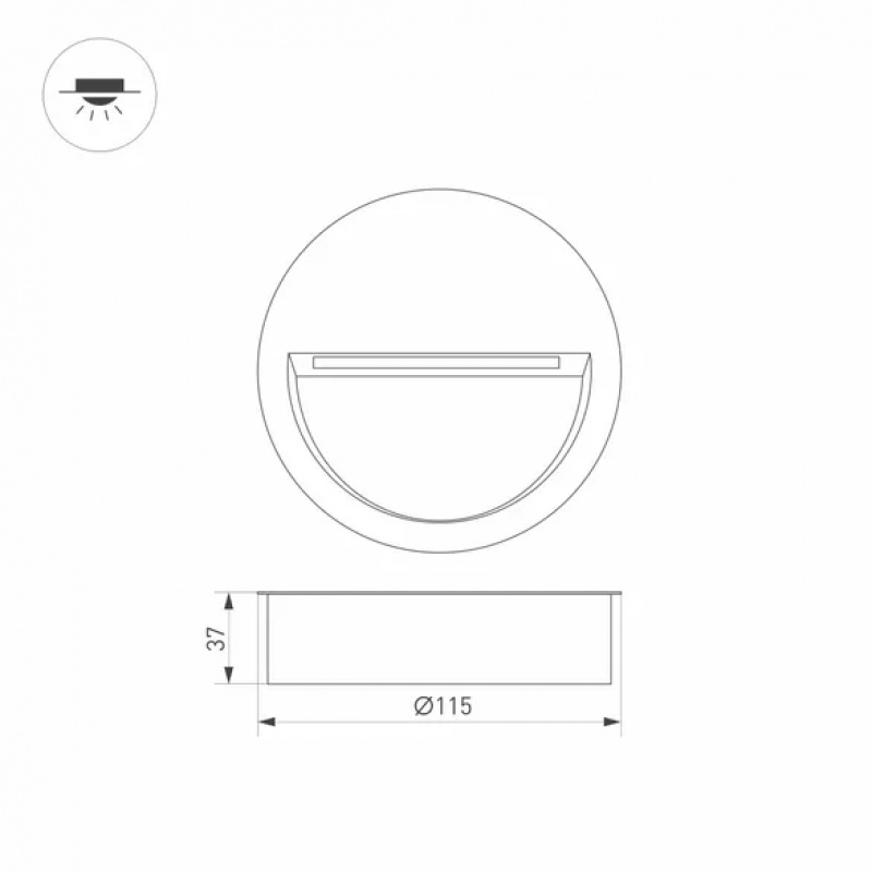 Светильник LTD-TRAIL-R115-4W Warm3000 (GR, 65 deg, 230V) (Arlight, IP65 Металл, 3 года) — изображение 4