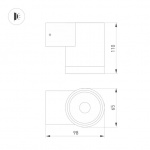 Светильник LGD-RAY-WALL-R65-12W Warm3000 (GR, 6 deg, 230V) (Arlight, IP65 Металл, 3 года) — изображение 2