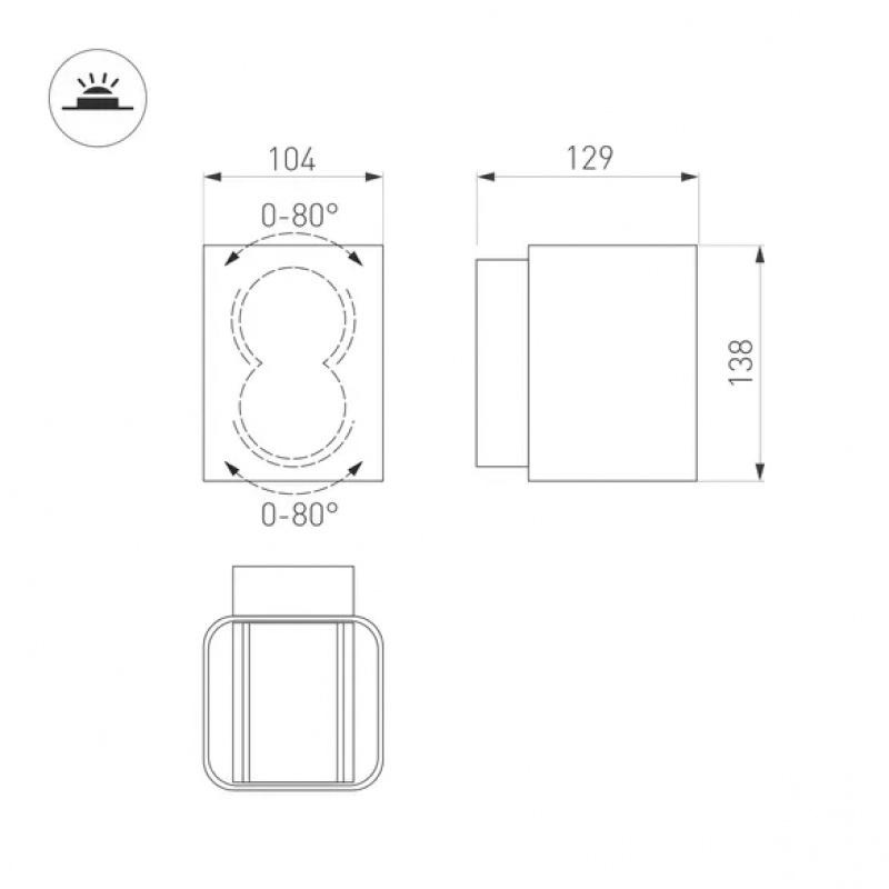 Светильник LGD-Wall-Vario-J2WH-12W Warm White (Arlight, IP54 Металл, 3 года) — изображение 9