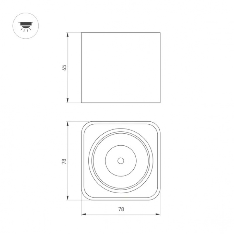 Светильник SP-DICE-S78x78-10W Warm3000 (BK, 24 deg, 230V) (Arlight, IP54 Металл, 5 лет) — изображение 5
