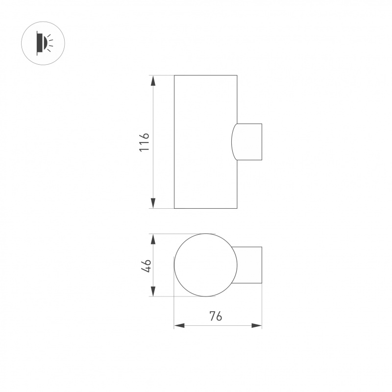 Светильник KT-RAY-WALL-TWIN-R46-2x3W Day4000 (GR, 24 deg, 24V) (Arlight, IP65 Металл, 3 года) — изображение 5