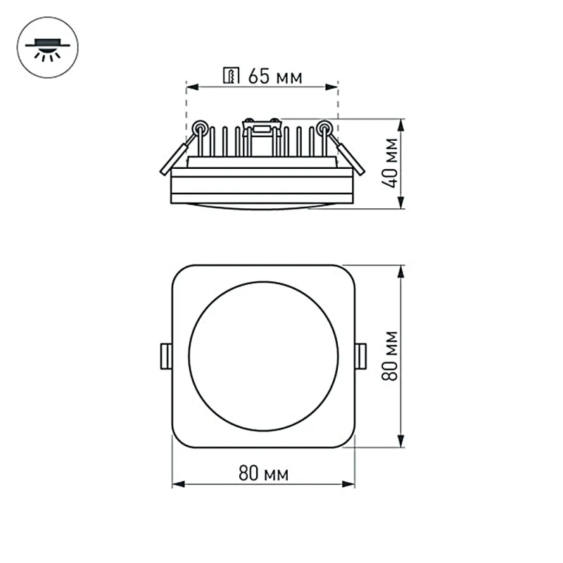 Светодиодная панель LTD-80x80SOL-BK-5W Warm White (Arlight, IP44 Пластик, 3 года) — изображение 6