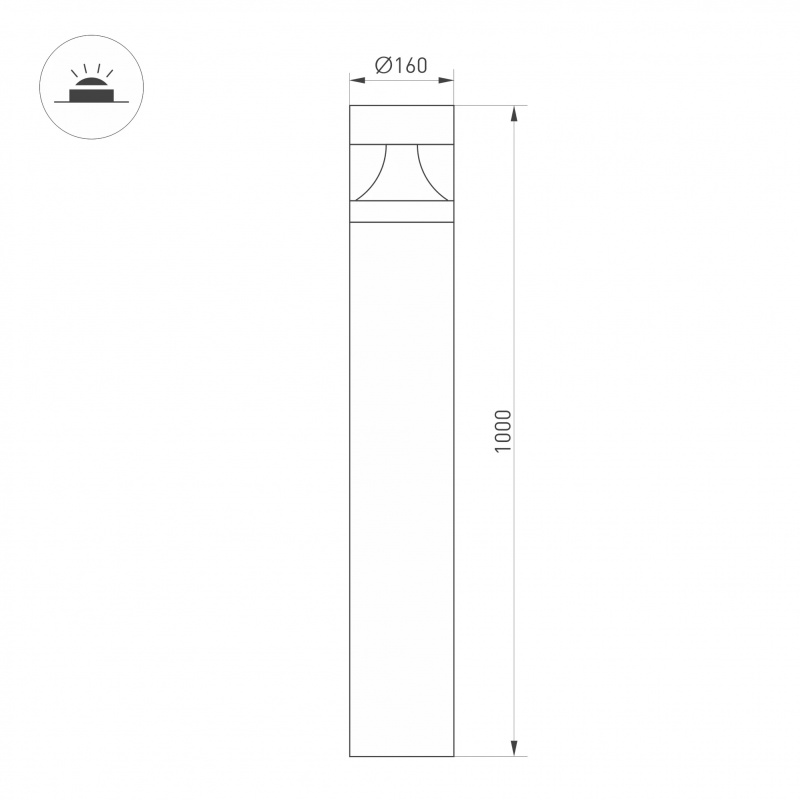 Светильник LGD-LANDMARK-BOLL-H1000-20W Warm3500-MIX (GR, 300 deg, 230V) (Arlight, IP65 Металл, 5 лет) — изображение 8