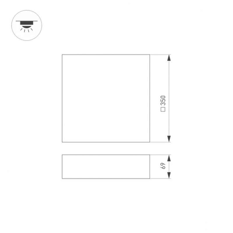 Светильник IM-QUADRO-EMERGENCY-3H-S350x350-33W Warm3000 (BK, 120 deg, 230V) (Arlight, IP40 Металл, 2 года) — изображение 6