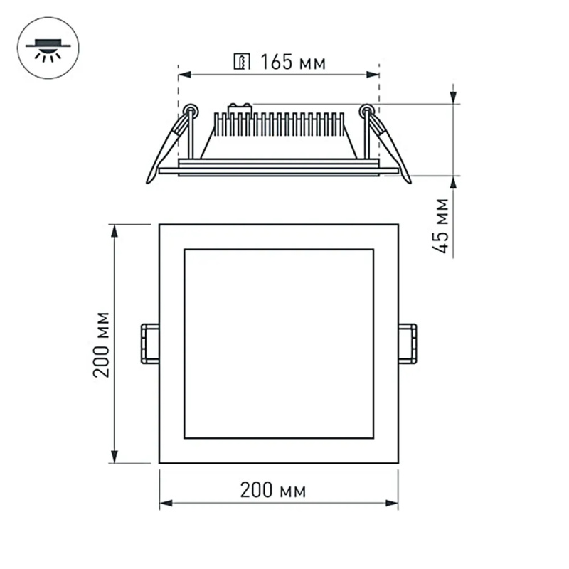Светодиодная панель LT-S200x200WH 16W Day White 120deg (Arlight, IP40 Металл, 3 года) — изображение 5