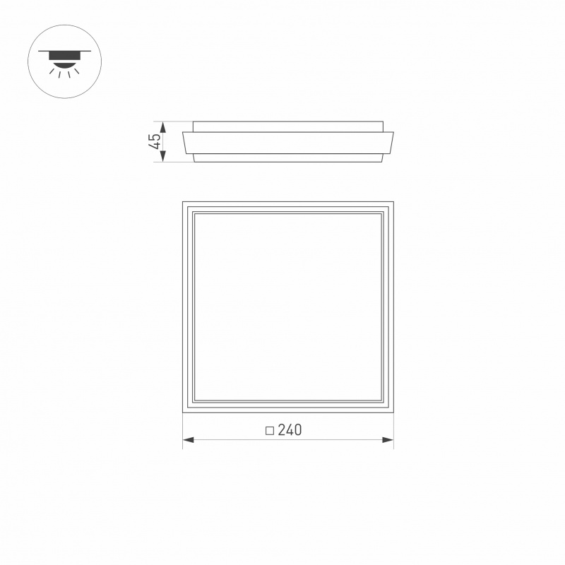 Светильник LGD-AREA-S240x240-25W Warm3000 (GR, 110 deg, 230V) (Arlight, IP54 Металл, 3 года) — изображение 6