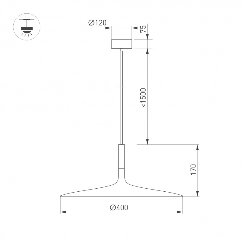 Светильник SP-FIORE-R400-13W Day4000 (BK, 120 deg, 230V) (Arlight, IP20 Металл, 3 года) — изображение 4