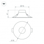 Светильник MS-BLIZZARD-BUILT-R90-6W Warm3000 (BK, 100 deg, 230V) (Arlight, IP20 Металл, 3 года) — изображение 3