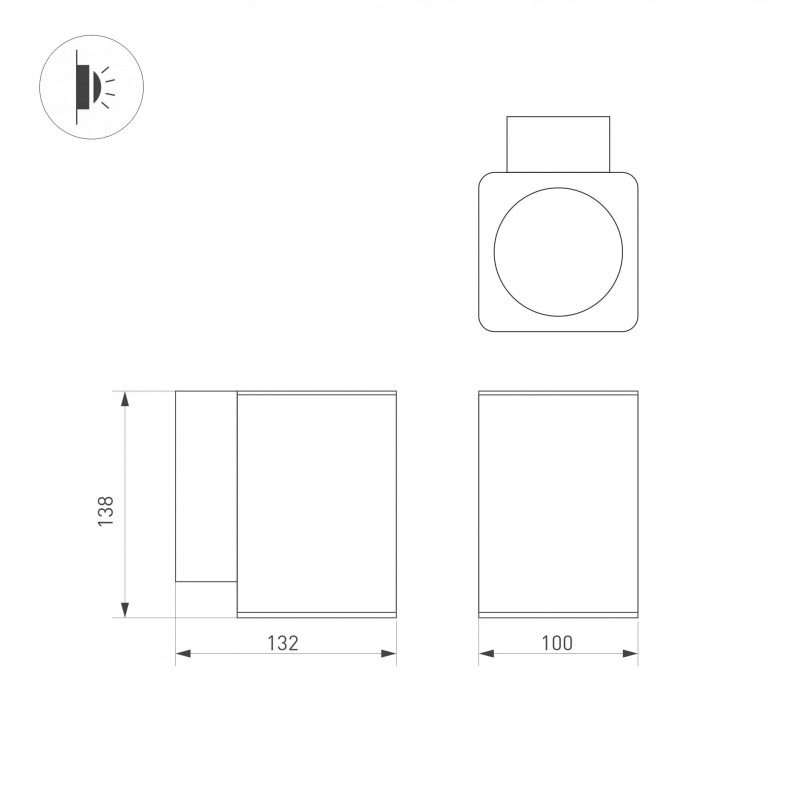 Светильник LGD-EVO-WALL-S100x100-12W Day4000 (GR, 44 deg, 230V) (Arlight, IP54 Металл, 3 года) — изображение 5