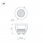 Светодиодный светильник LTM-R35WH 1W Warm White 30deg (Arlight, IP40 Металл, 3 года) — изображение 7
