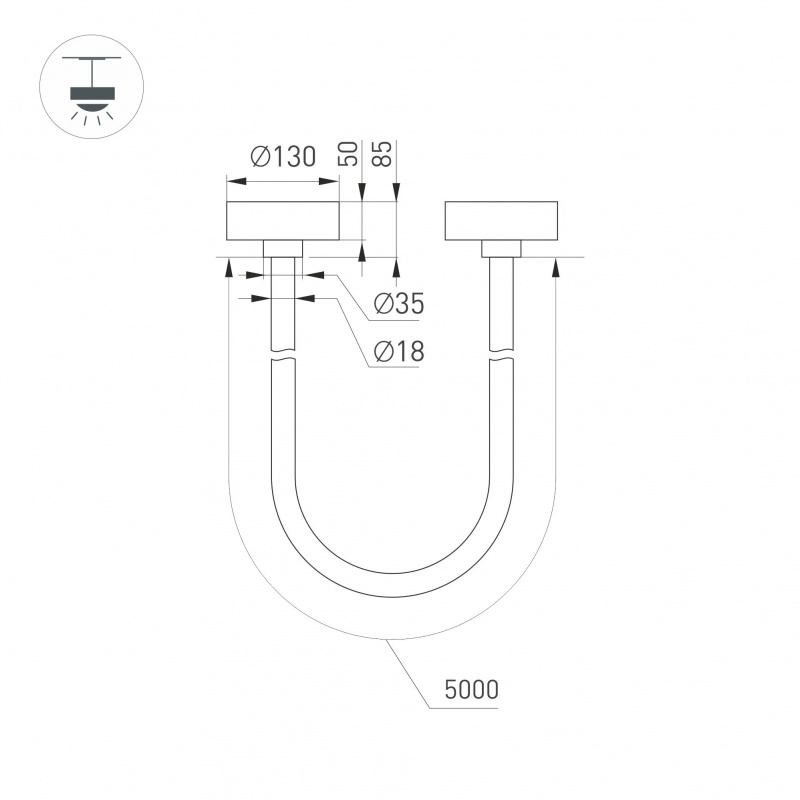 Светильник SP-TROPIC-SURFACE-R18-L5000-58W Day4000 (BK, 360 deg, 230V) (Arlight, IP20 Пластик, 3 года) — изображение 4