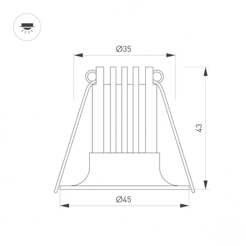 Светильник MS-FOGGY-BUILT-R45-5W Day4000 (BK, 36 deg, 230V) (Arlight, IP54 Металл, 5 лет) — изображение 7