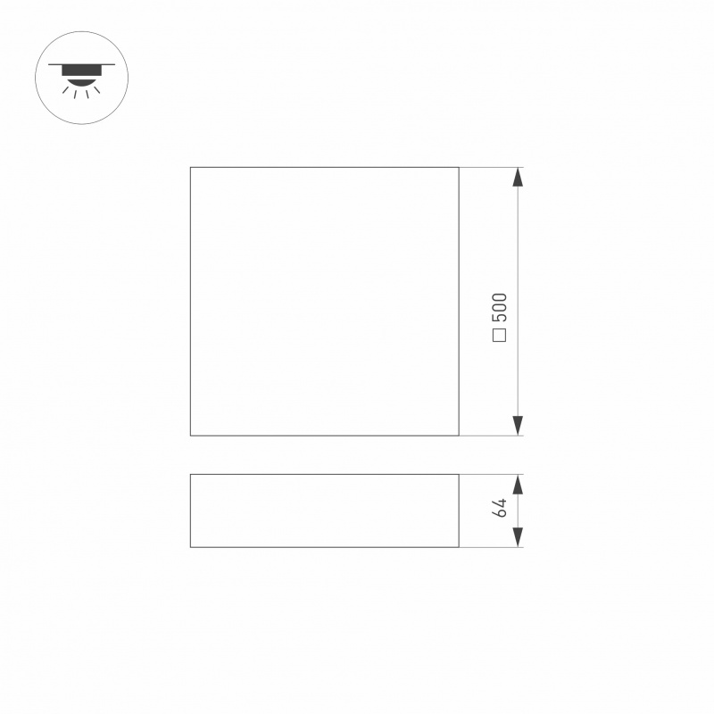 Светильник SP-QUADRO-S500x500-50W Day4000 (BK, 120 deg, 230V) (Arlight, IP40 Металл, 3 года) — изображение 4