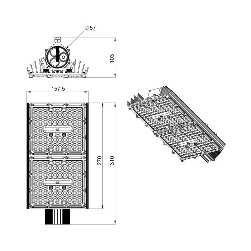 Светодиодный светильник Магистраль v2.0 МЛ ЭС 100 CRI70 3000К 155х70° — изображение 7