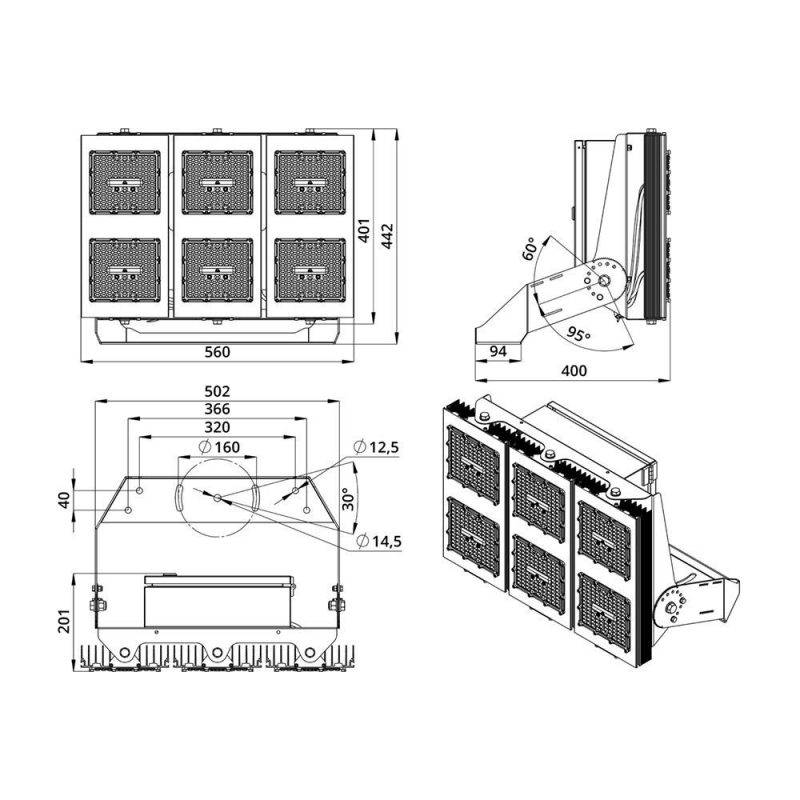 Светодиодный светильник Плазма 600 S Box CRI70 5000К 155х70° — изображение 8